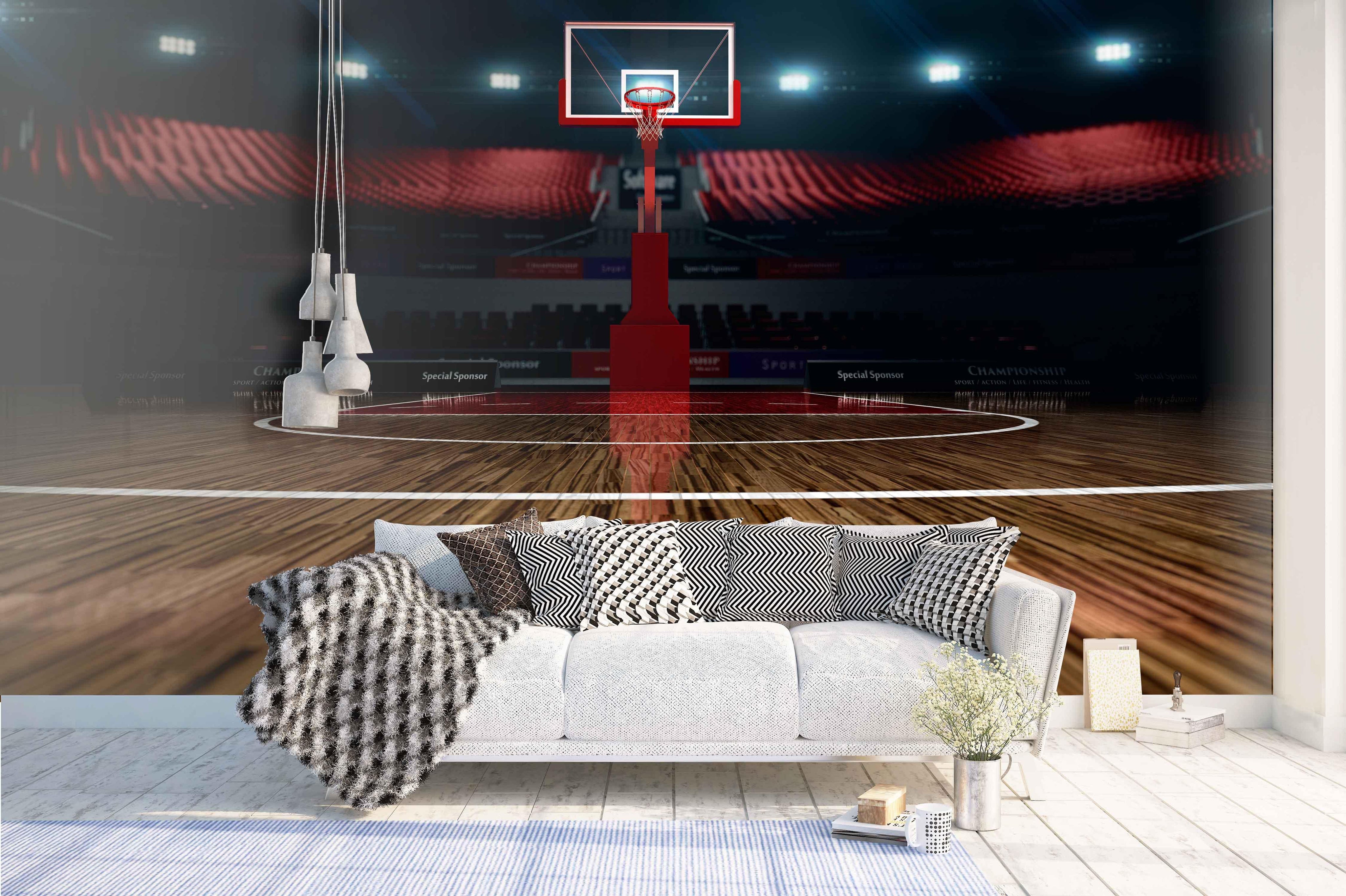 3D Basketball Hall Wall Mural Wallpaper LQH 125- Jess Art Decoration