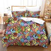 3D Color Monster Doodle Quilt Cover Set Bedding Set Duvet Cover Pillowcases 37- Jess Art Decoration