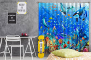 3D Dolphin Coral Underwater World Curtains and Drapes LQH 92- Jess Art Decoration