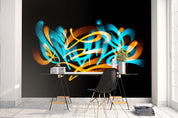 3D Abstract Blue Yellow Slogan Wall Mural Wallpaper 234- Jess Art Decoration