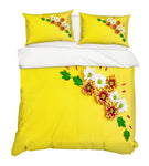 3D White Red Floral Yellow Quilt Cover Set Bedding Set Pillowcases 28- Jess Art Decoration