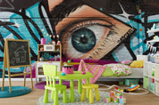 3D Watecolor Face Eye Graffiti Wall Mural Wallpaper B98- Jess Art Decoration
