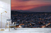 3D Overlooking Urban Landscape Lights Night Sunset Wall Mural Wallpaper SWW876- Jess Art Decoration