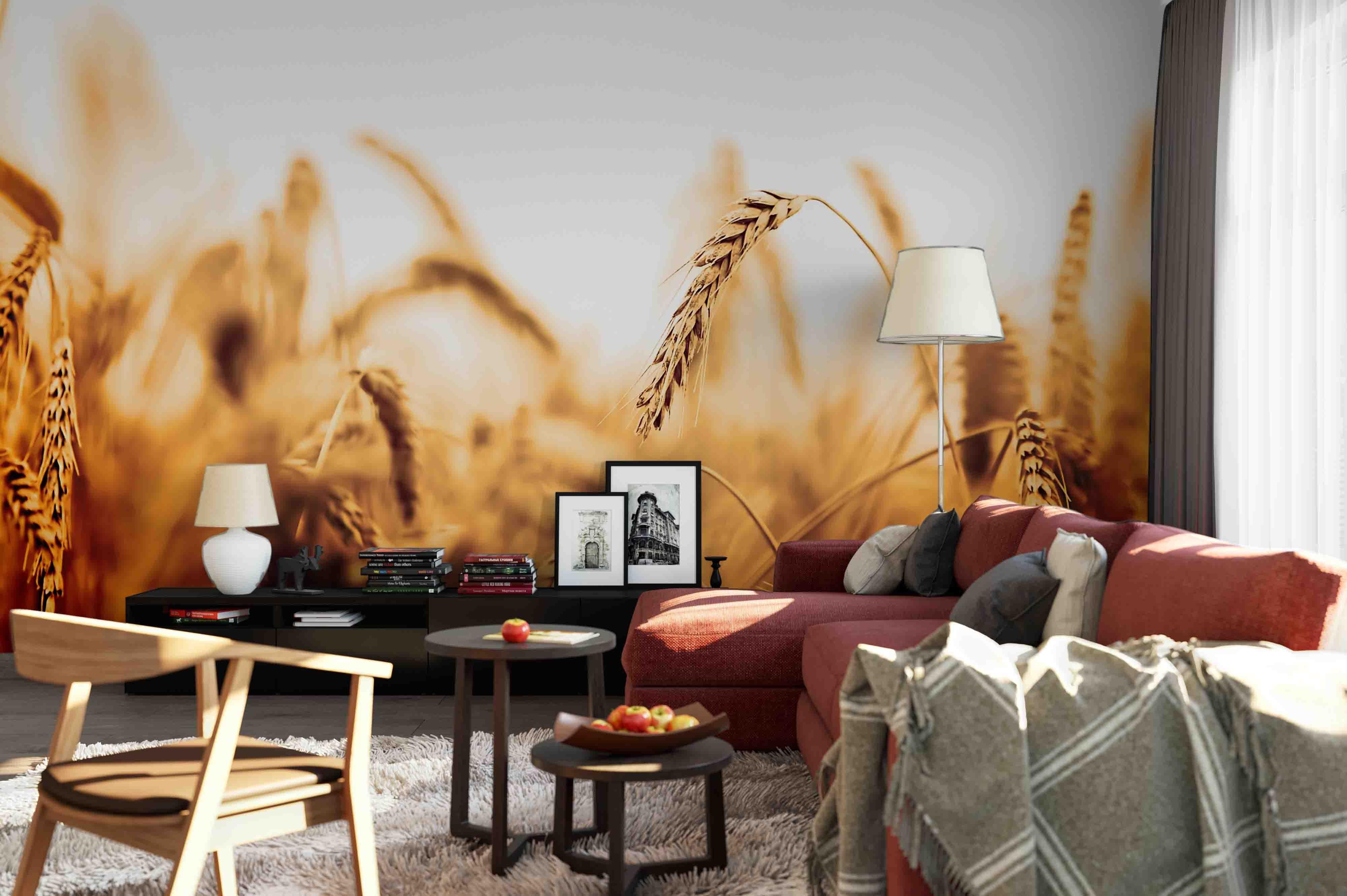 3D autumn harvest wheat field wall mural wallpaper 14- Jess Art Decoration