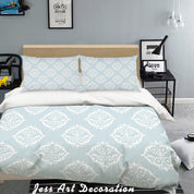 3D White Plaid Plates Pattern Quilt Cover Set Bedding Set Pillowcases 186- Jess Art Decoration