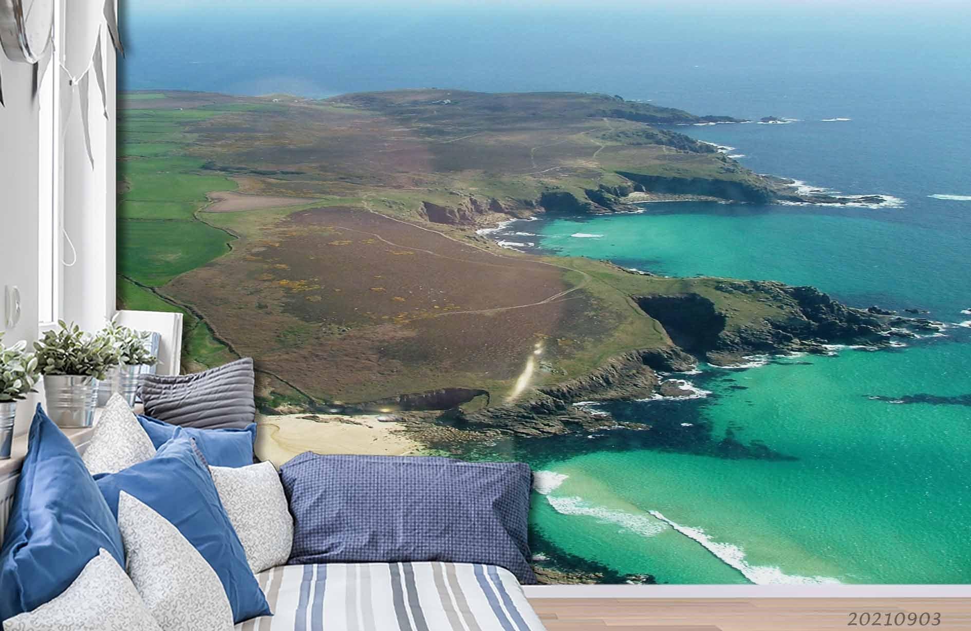 3D Green Sea Landscape Wall Mural Wallpaper LQH 107- Jess Art Decoration