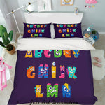 3D Colorful Letters Quilt Cover Set Bedding Set Pillowcases 49- Jess Art Decoration