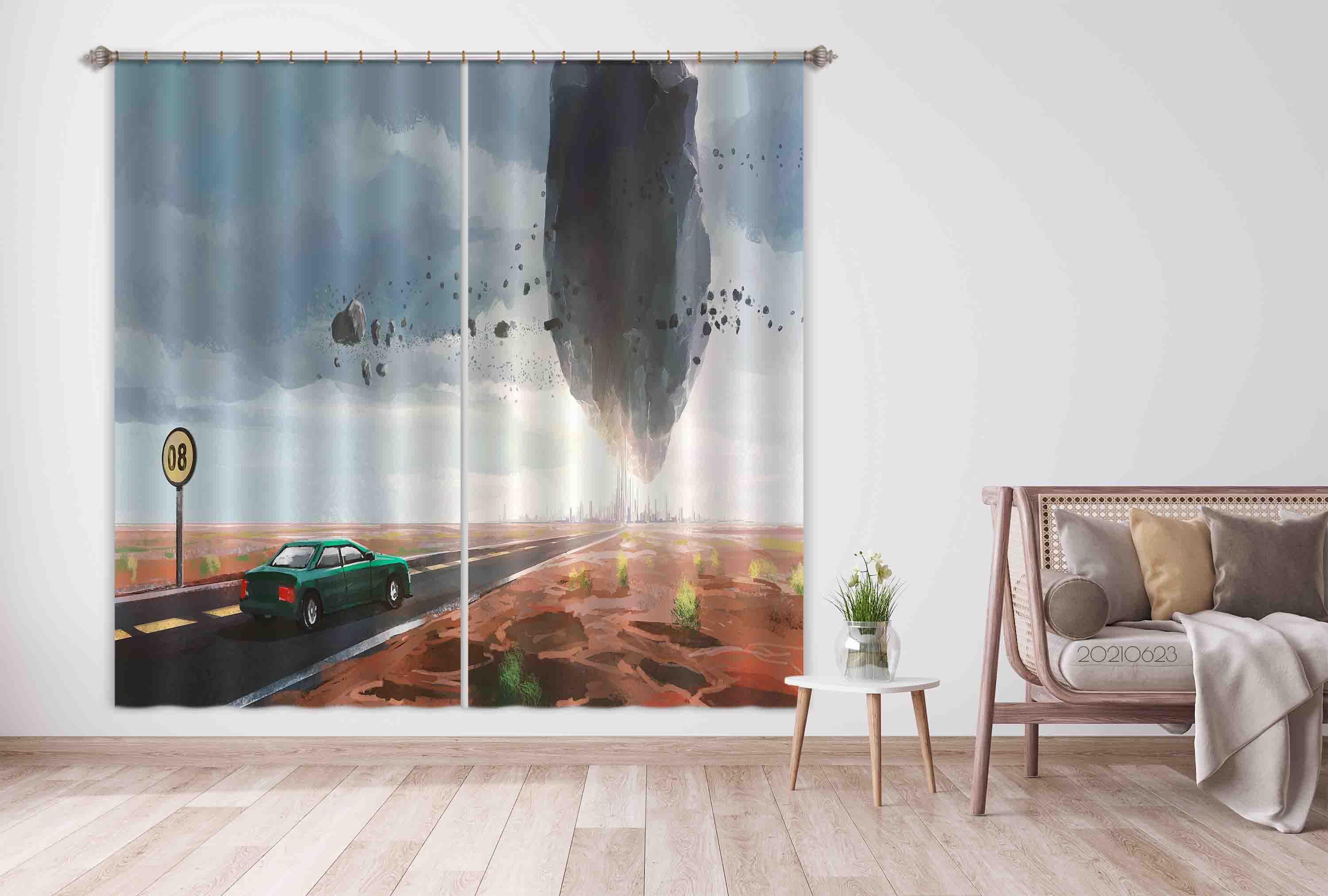 3D Landscape Oil Painting Curtains and Drapes LQH 25- Jess Art Decoration