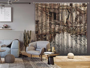 3D Wooden Waterwheel Artwork Painting Curtains and Drapes GD 3515- Jess Art Decoration