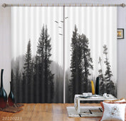 3D Woods Wild Geese Mist Scenery Curtains and Drapes GD 2495- Jess Art Decoration