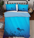 3D Blue Sea Quilt Cover Set Bedding Set Pillowcases 20- Jess Art Decoration