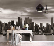 3D Black White City Wall Mural Wallpaper 50- Jess Art Decoration
