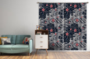 3D Abstract Wave Floral Pattern Curtains and Drapes GD 3165- Jess Art Decoration