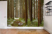 3D Green Tree Forest Nature Landscape Wall Mural Wallpaper LQH 517- Jess Art Decoration