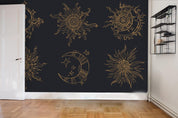 3D Sun Star Moon Wall Mural Wallpaper 7- Jess Art Decoration