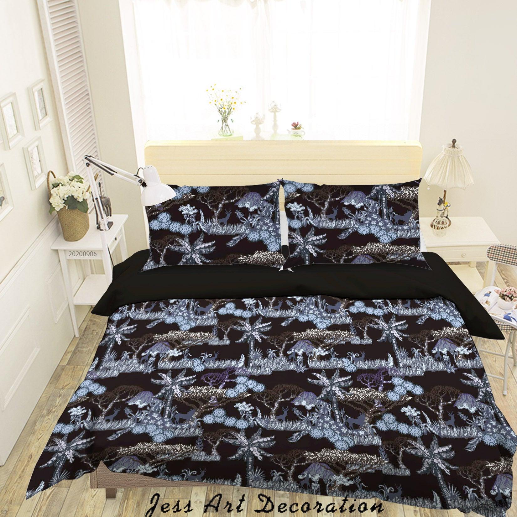 3D Vintage Tropical Leaves Pattern Quilt Cover Set Bedding Set Duvet Cover Pillowcases WJ 3668- Jess Art Decoration