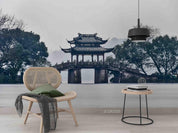 3D Chinese Architecture Landscape Wall Mural Wallpaper LQH 306- Jess Art Decoration