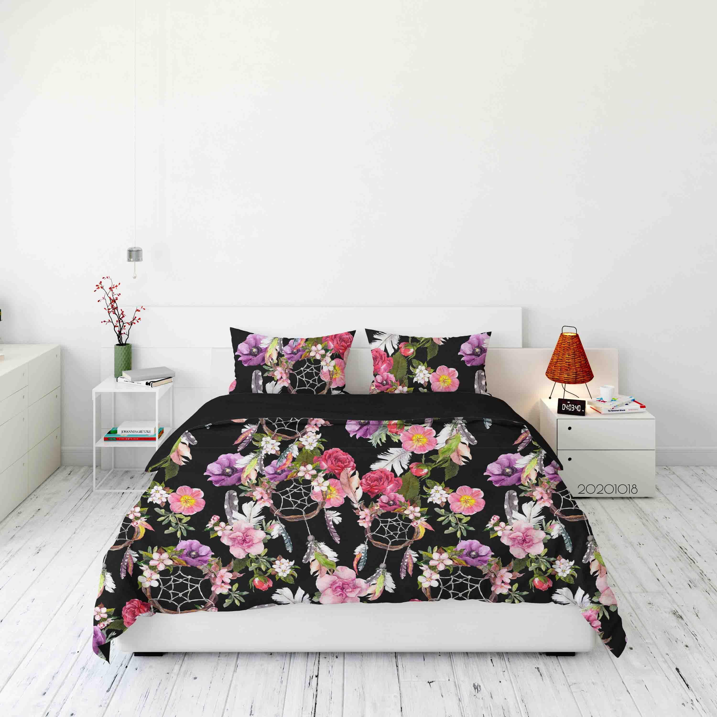 3D Dream Catcher Flower Pattern Quilt Cover Set Bedding Set Duvet Cover Pillowcases WJ 9736- Jess Art Decoration