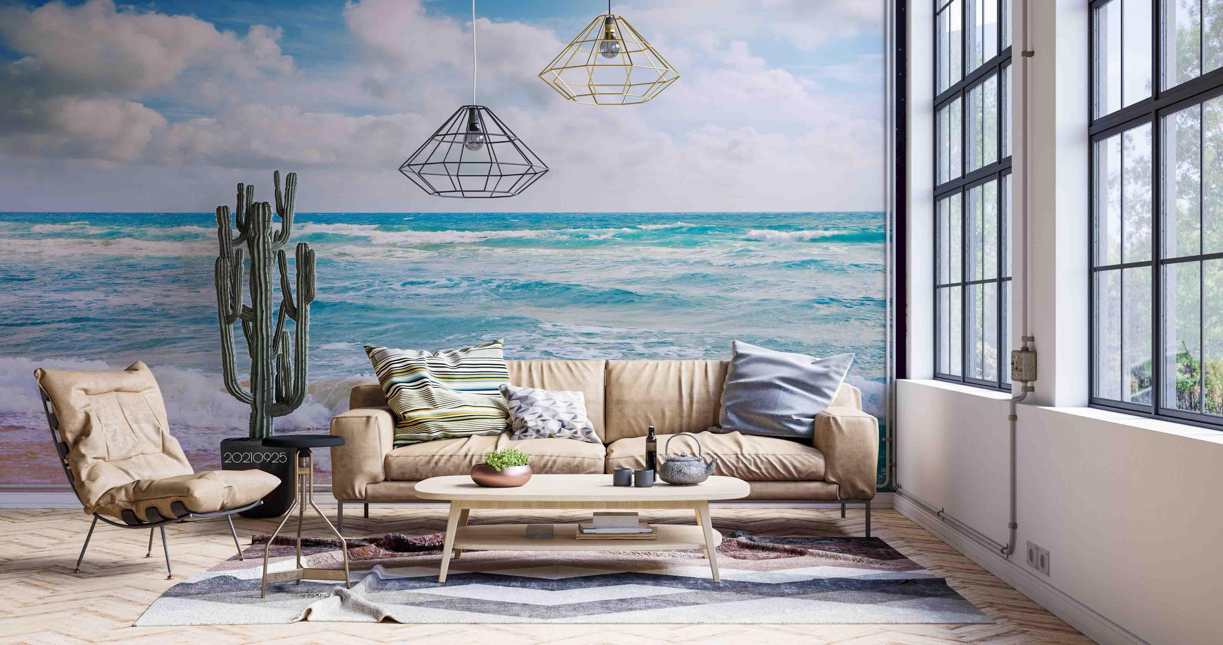 3D Sky Cloud Sea Beach Landscape Wall Mural Wallpaper LQH 337- Jess Art Decoration