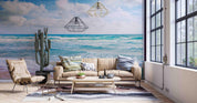 3D Sky Cloud Sea Beach Landscape Wall Mural Wallpaper LQH 337- Jess Art Decoration