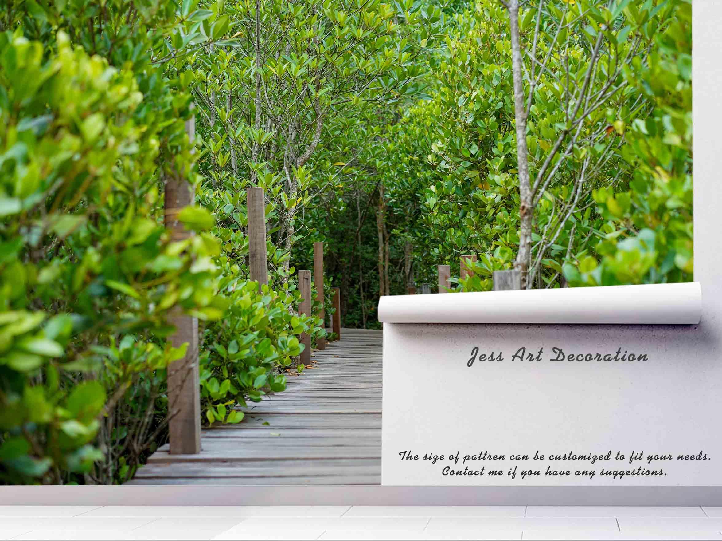 3D Wooden Walkway Forest Wall Mural Wallpaper 84- Jess Art Decoration
