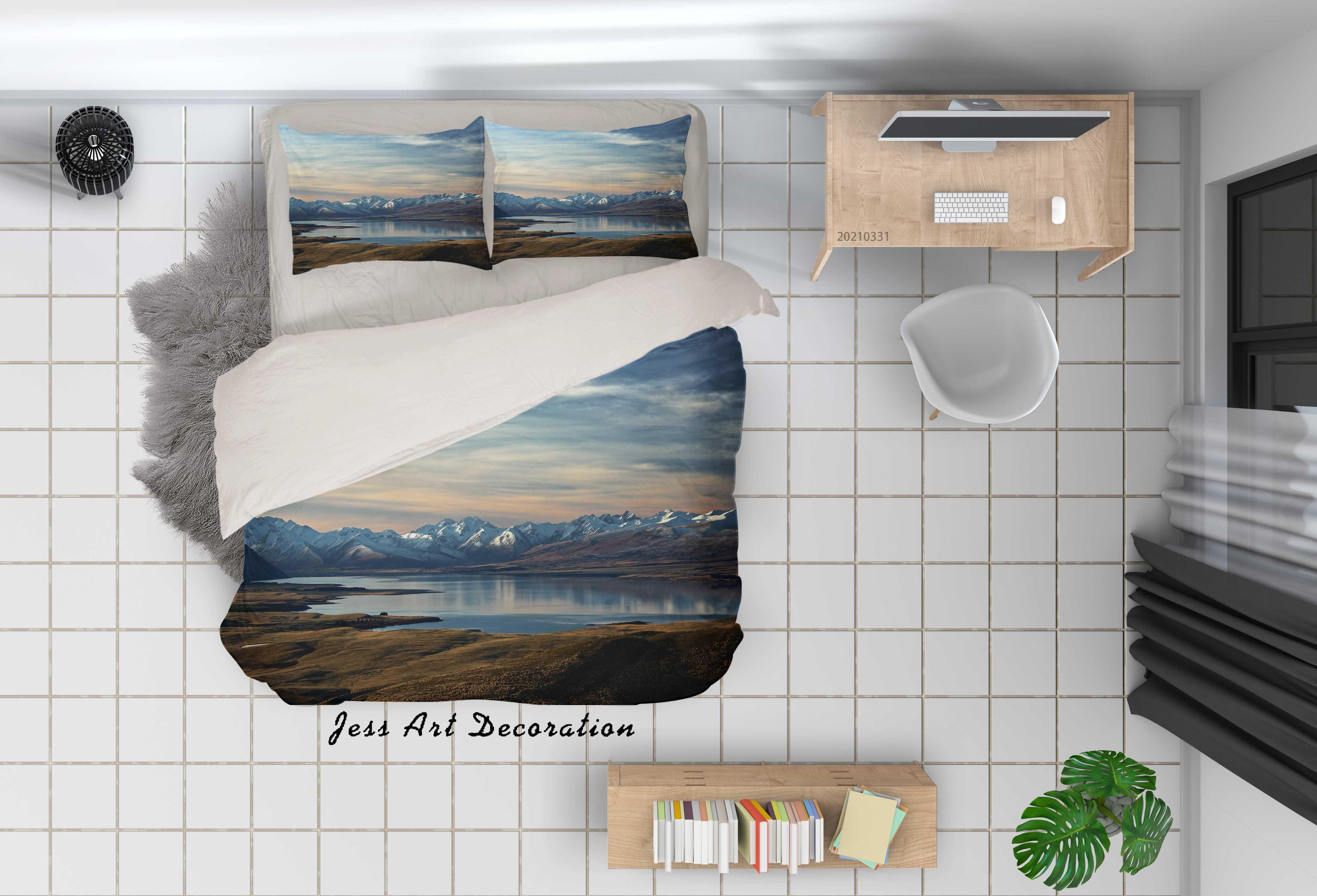 3D Sky Mountain Lake Landscape Quilt Cover Set Bedding Set Duvet Cover Pillowcases 309- Jess Art Decoration