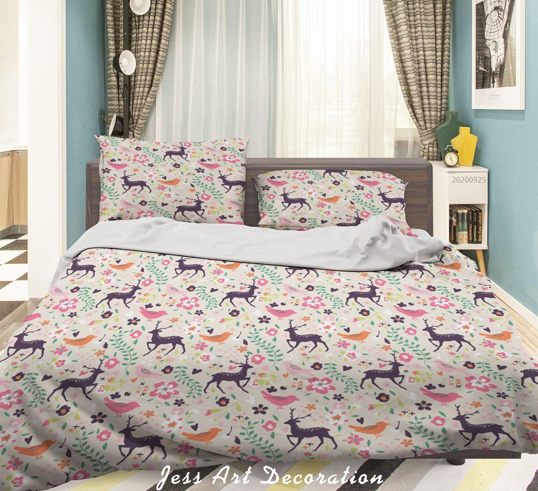 3D Cartoon Animal Beer Bird Pattern Quilt Cover Set Bedding Set Duvet Cover Pillowcases WJ 6473- Jess Art Decoration