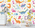 3D Color Cartoon Dinosaur Wall Mural Wallpaper 89- Jess Art Decoration