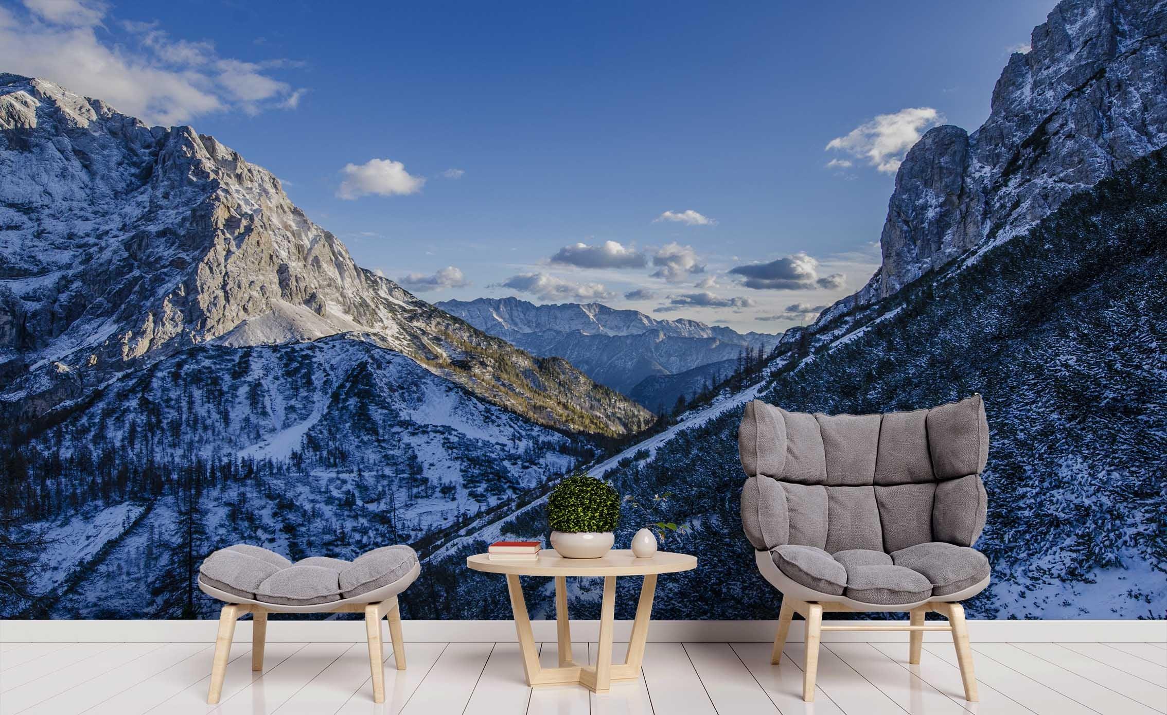 3D Blue Sky Snow Mountain Wall Mural Wallpaper 46- Jess Art Decoration