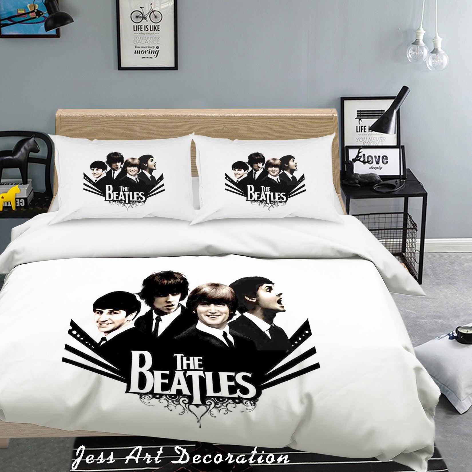 3D Rock The Beatles Quilt Cover Set Bedding Set Pillowcases 07- Jess Art Decoration