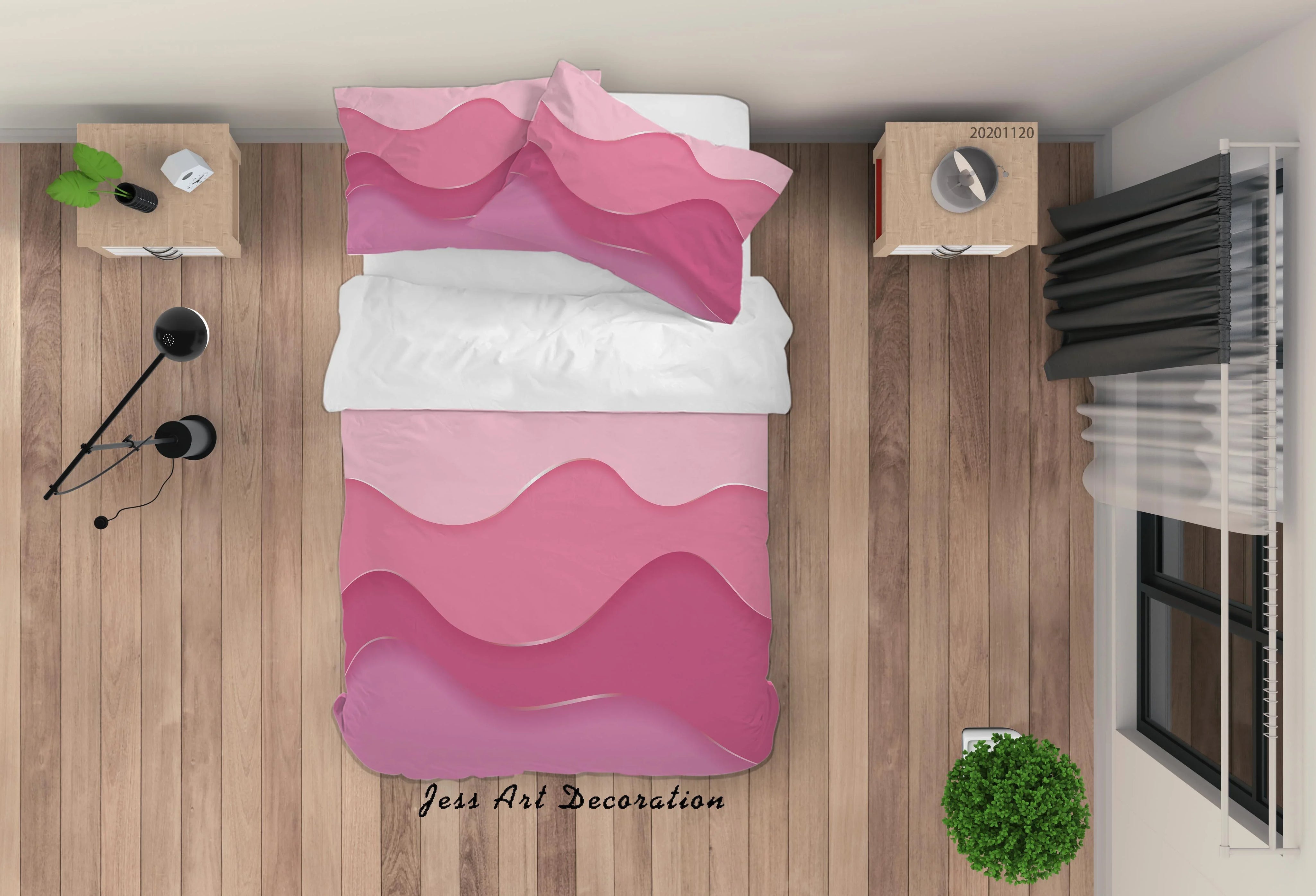 3D Abstract Pink Quilt Cover Set Bedding Set Duvet Cover Pillowcases LXL- Jess Art Decoration