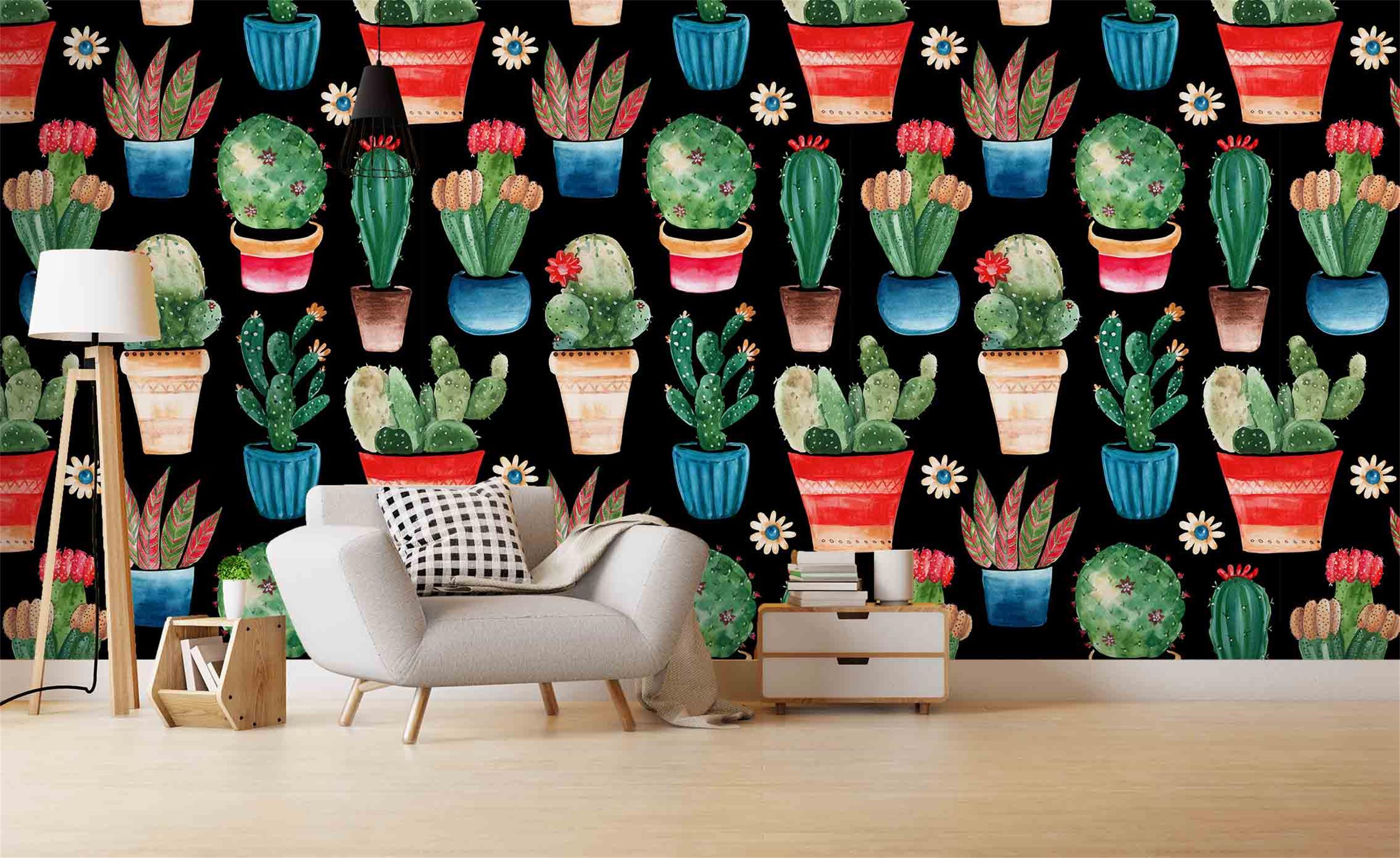 3D Hand Painted Cactus Wall Mural Wallpaper 40- Jess Art Decoration