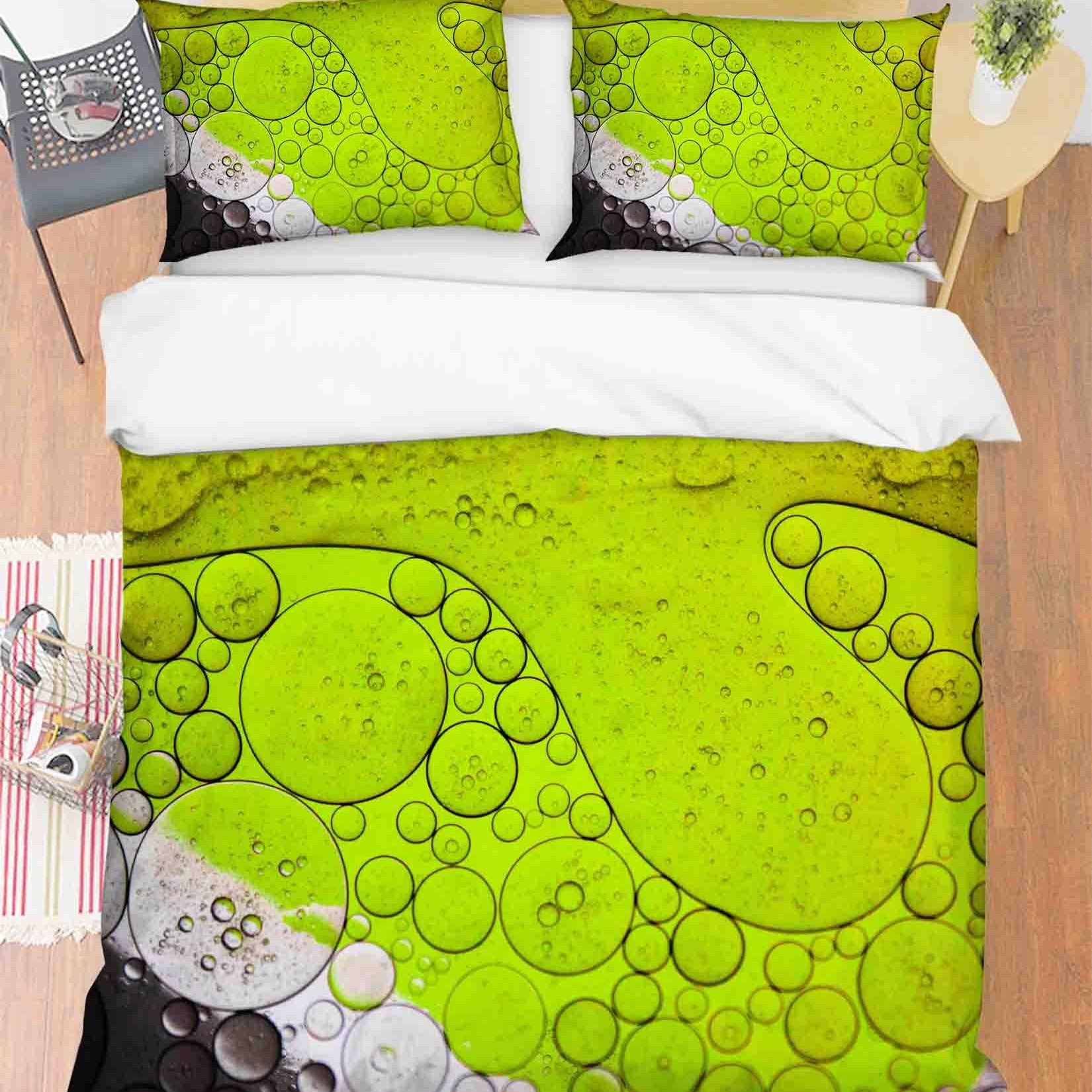 3D Abstract Green Bubble Quilt Cover Set Bedding Set Duvet Cover Pillowcases 132- Jess Art Decoration