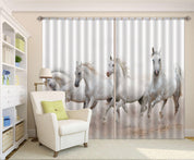 3D Pale Horses Curtains and Drapes LQH A384- Jess Art Decoration