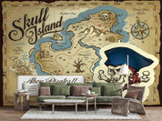 3D Pirate Skull Island Map Wall Mural Wallpaper LXL 767- Jess Art Decoration