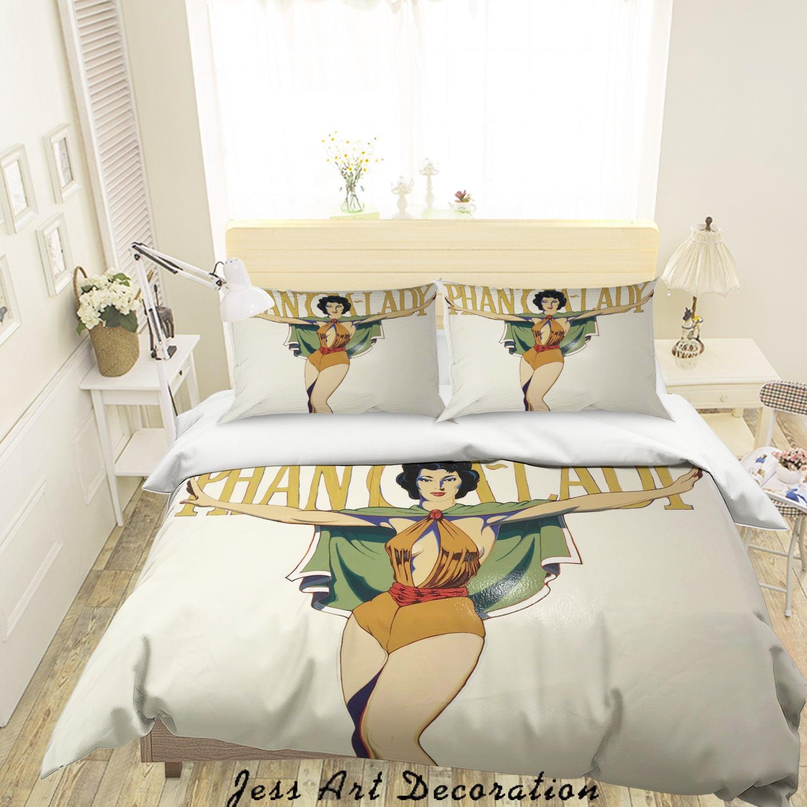 3D Abstract Colorful Super Hero Lady Quilt Cover Set Bedding Set Duvet Cover Pillowcases LXL- Jess Art Decoration