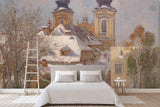 3D european winter house oil painting wall mural wallpaper 36- Jess Art Decoration
