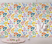 3D Watercolor Colorful Leaf Wall Mural Wallpaper GD 4774- Jess Art Decoration