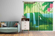 3D Cartoon Plant Green Waterfall Floral Curtains and Drapes LLL 430- Jess Art Decoration