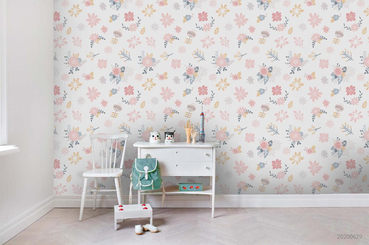 3D Pink Flower Pattern Wall Mural Wallpaper A381 LQH- Jess Art Decoration