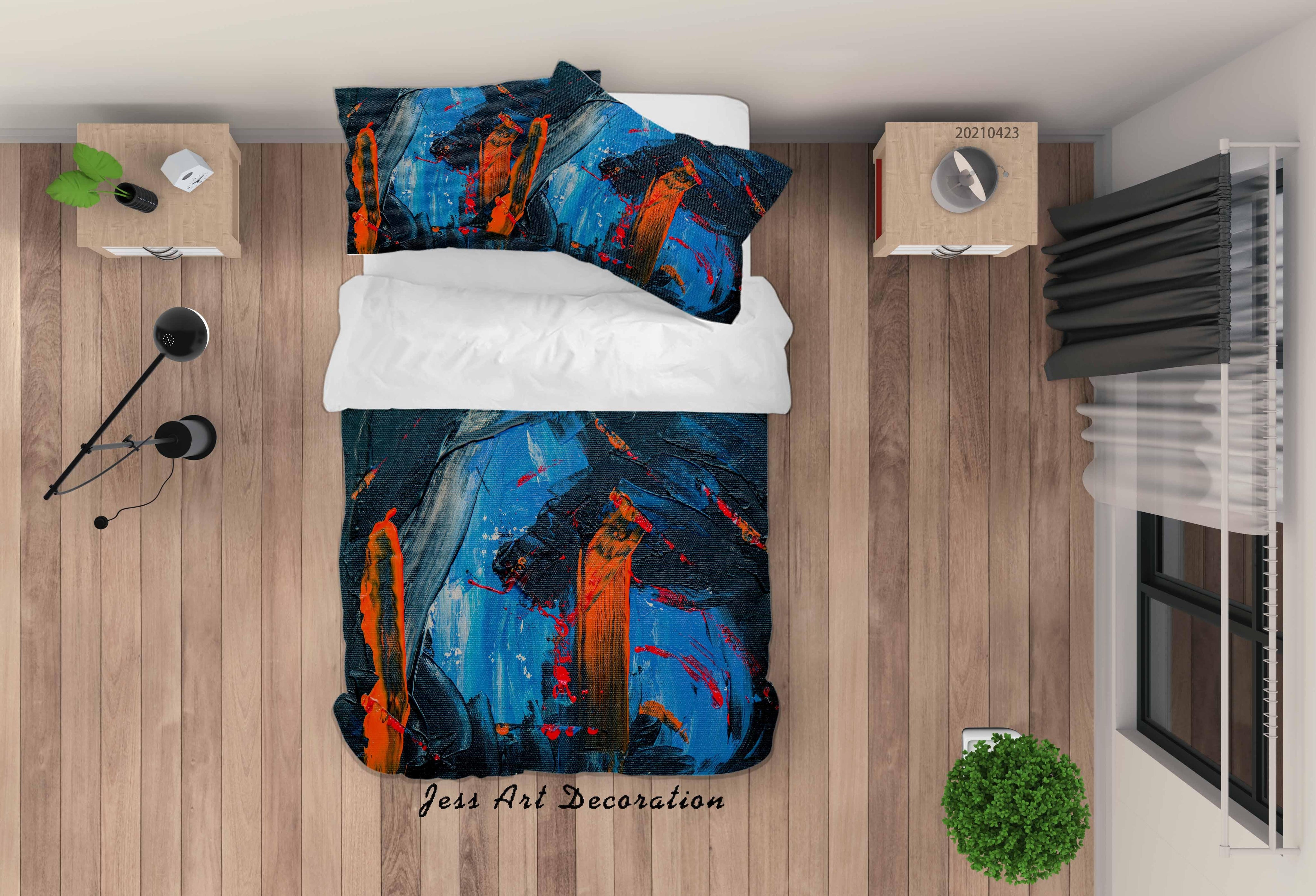 3D Abstract Color Graffiti Quilt Cover Set Bedding Set Duvet Cover Pillowcases 133- Jess Art Decoration