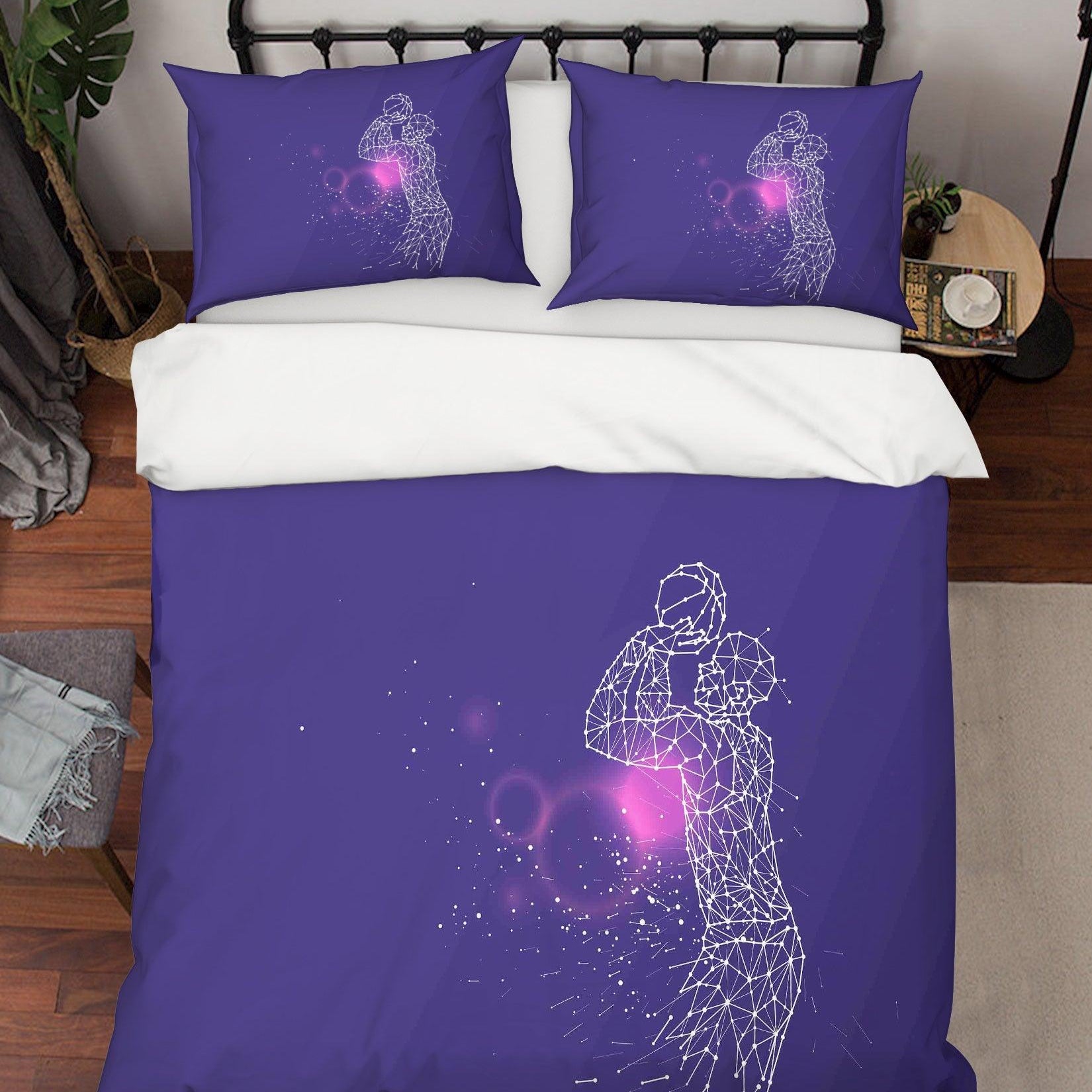 3D Purple Basketball Player Dunk Quilt Cover Set Bedding Set Pillowcases 08- Jess Art Decoration
