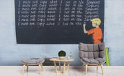 3D Banksy Mural Color Boy White Chalk Word Wall Mural Wallpaper ZY D130- Jess Art Decoration