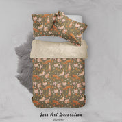 3D Hand Drawn Cat Leaves Quilt Cover Set Bedding Set Duvet Cover Pillowcases WJ 1963- Jess Art Decoration