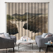 3D Mountain River Oil Painting Curtains and Drapes GD 3394- Jess Art Decoration