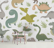 3D Cartoon Dinosaur Wall Mural Wallpaper 49- Jess Art Decoration