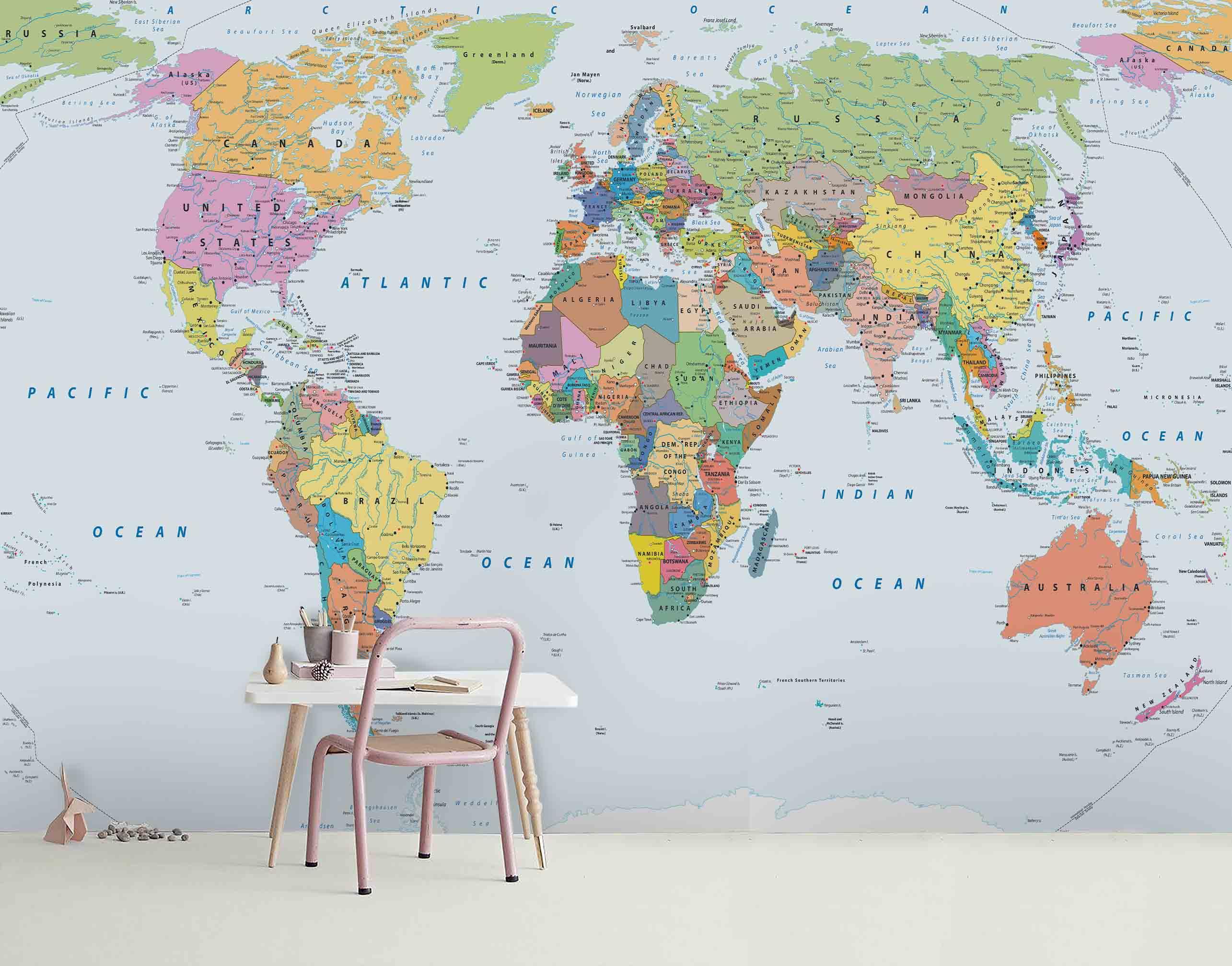 3D World Map Wall Mural Wallpaper 173- Jess Art Decoration