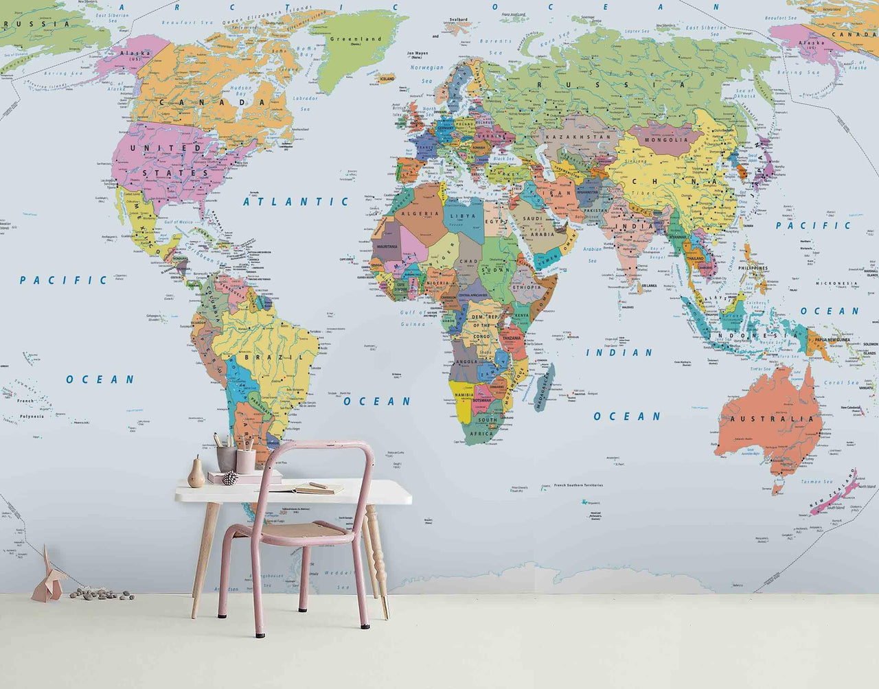 3D World Map Wall Mural Wallpaper 173 – Jessartdecoration