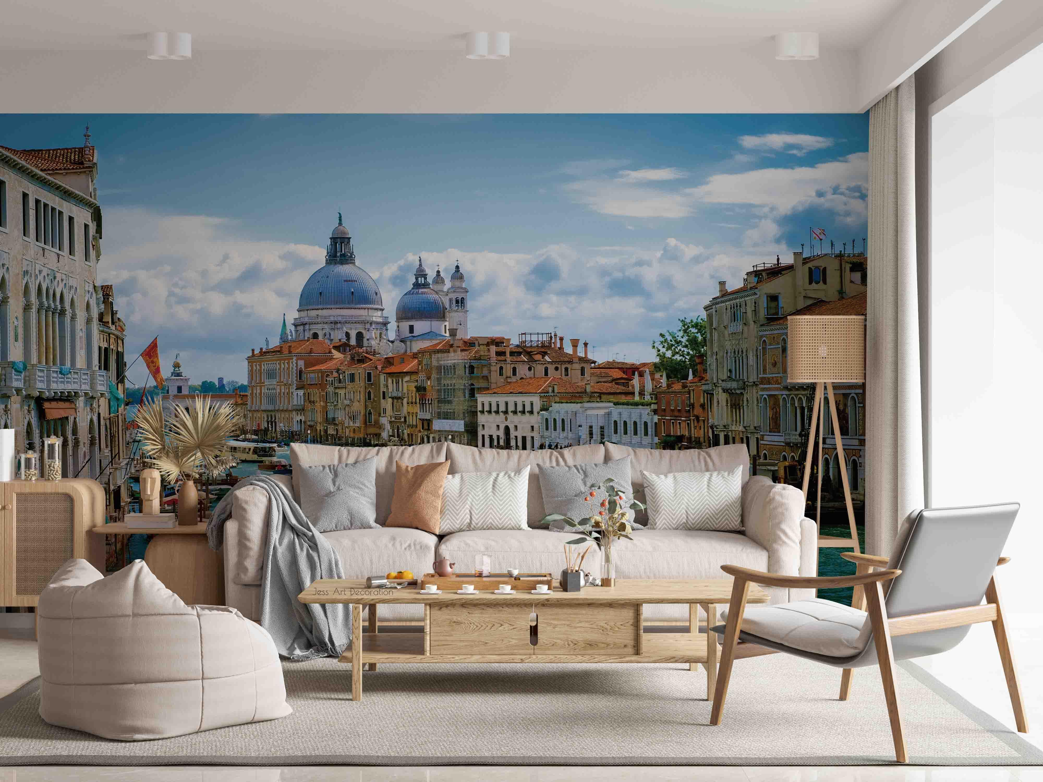 3D Europe City Building Canal Ship Wall Mural Wallpaper GD 3179- Jess Art Decoration