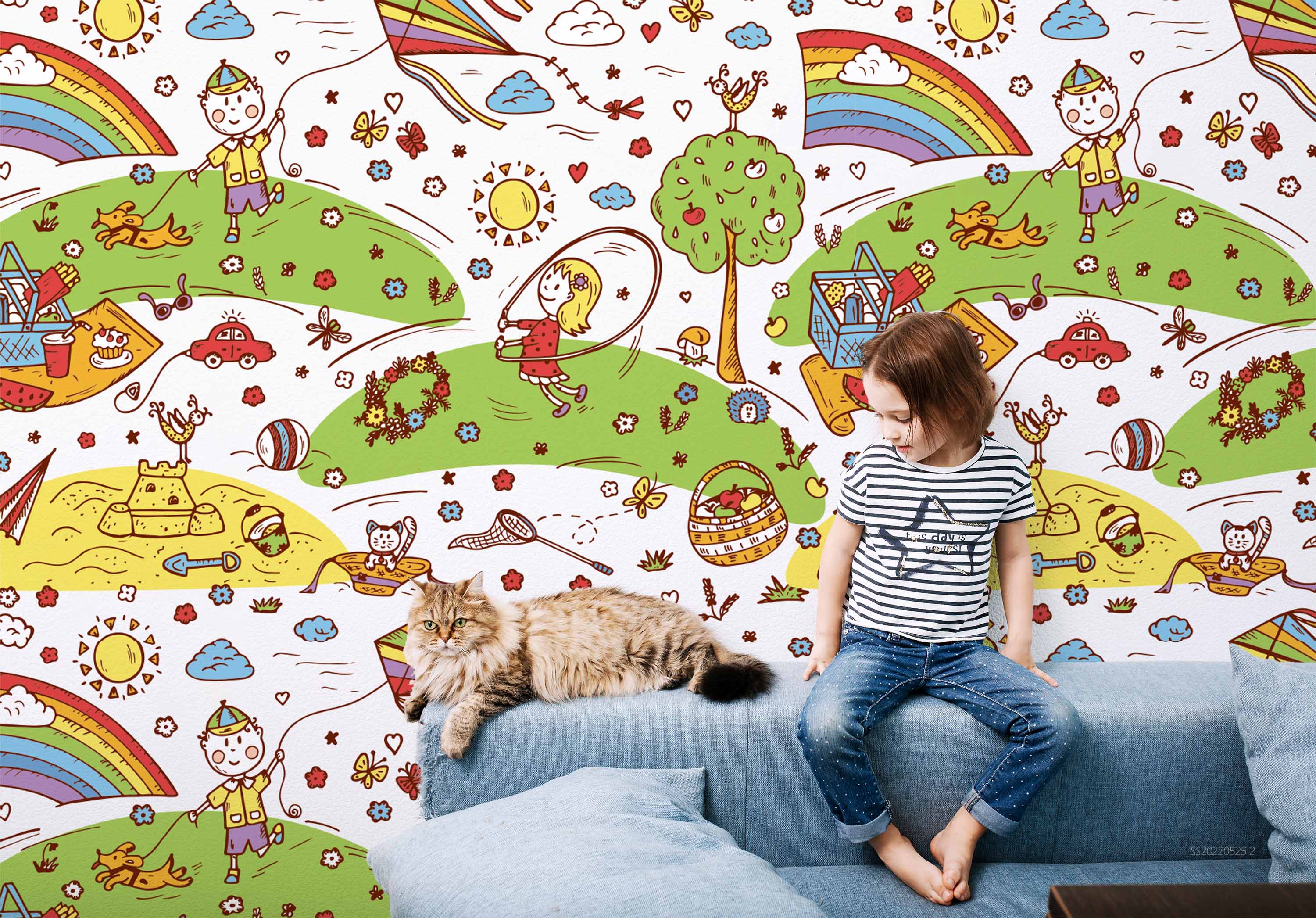 3D Summer Park Kids Outdoor Activities Wall Mural Wallpaper GD 202- Jess Art Decoration
